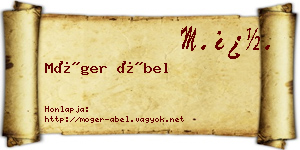 Móger Ábel névjegykártya
